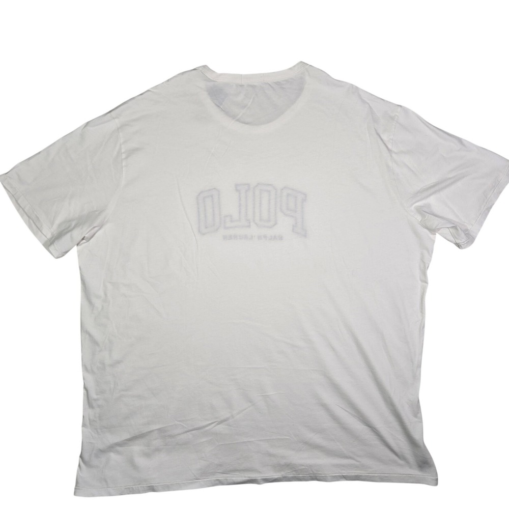 Polo Ralph Lauren Mens 4XLT White T Shirt Embroidered Logo Blue Pony Cotton $80 - Picture 6 of 9